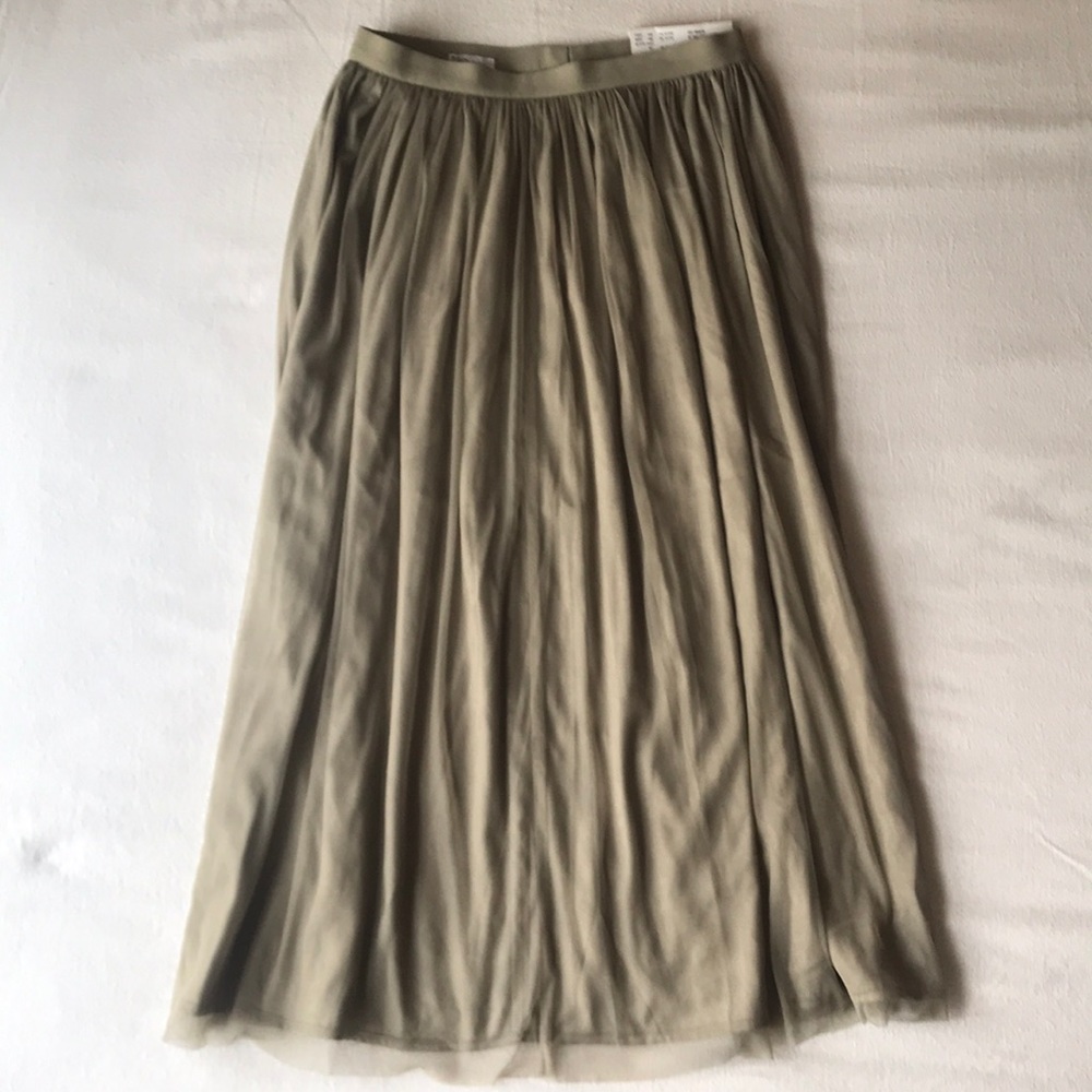 Uniqlo Light Green Midi Skirt